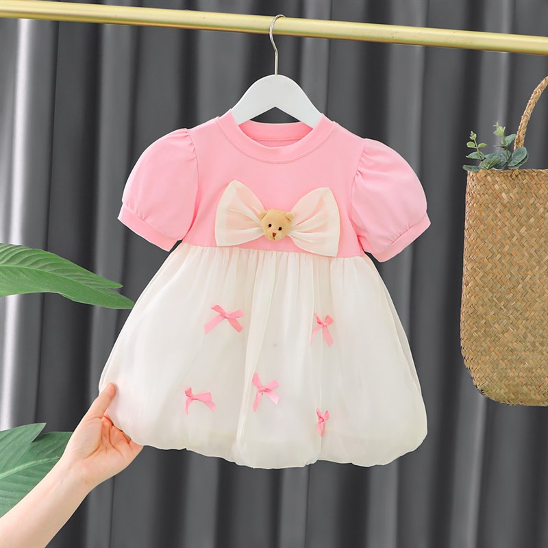 女童连衣裙夏季2023新款洋气儿童公主裙婴儿小裙子一周岁礼服女宝