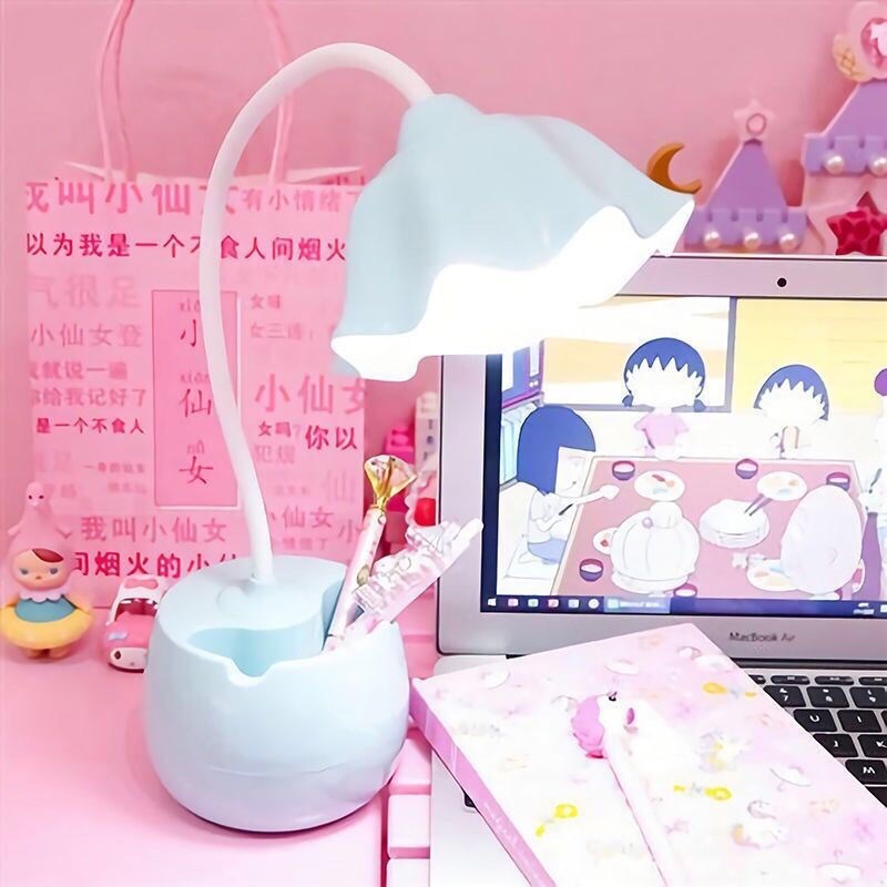 少女心阅读led护眼灯书桌学生写字床头台灯宿舍可充电插电小夜灯