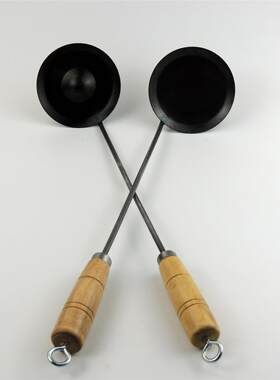 炸油粑粑铁勺子葱油黑铁面窝勺圈圈饼凸勺工具海蛎灯盏糕油炸模具