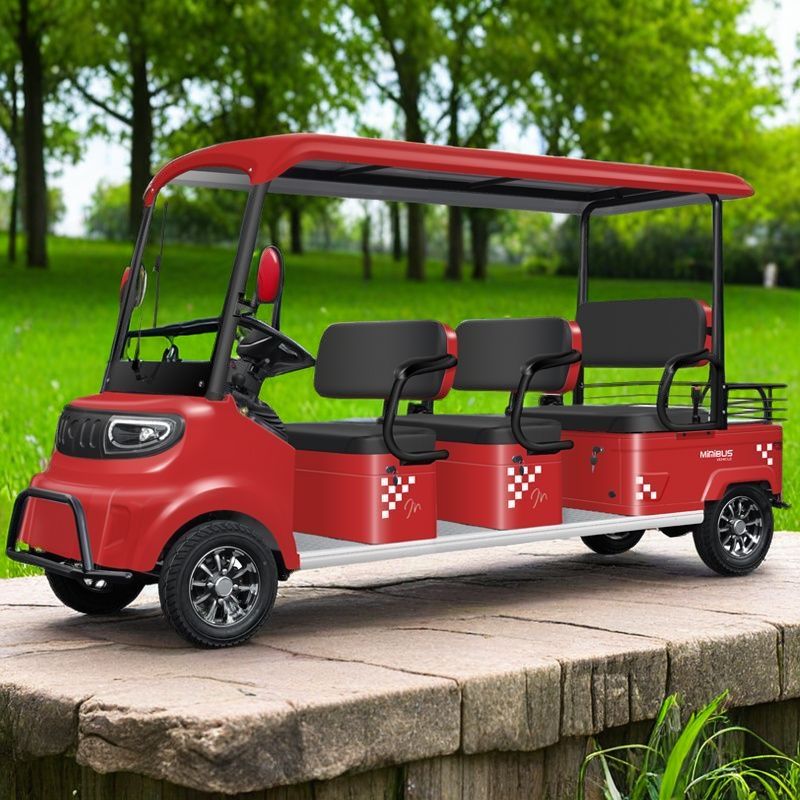 三排宽座小巴士m8四轮车电动四轮车接客物业巡逻车景区观光车