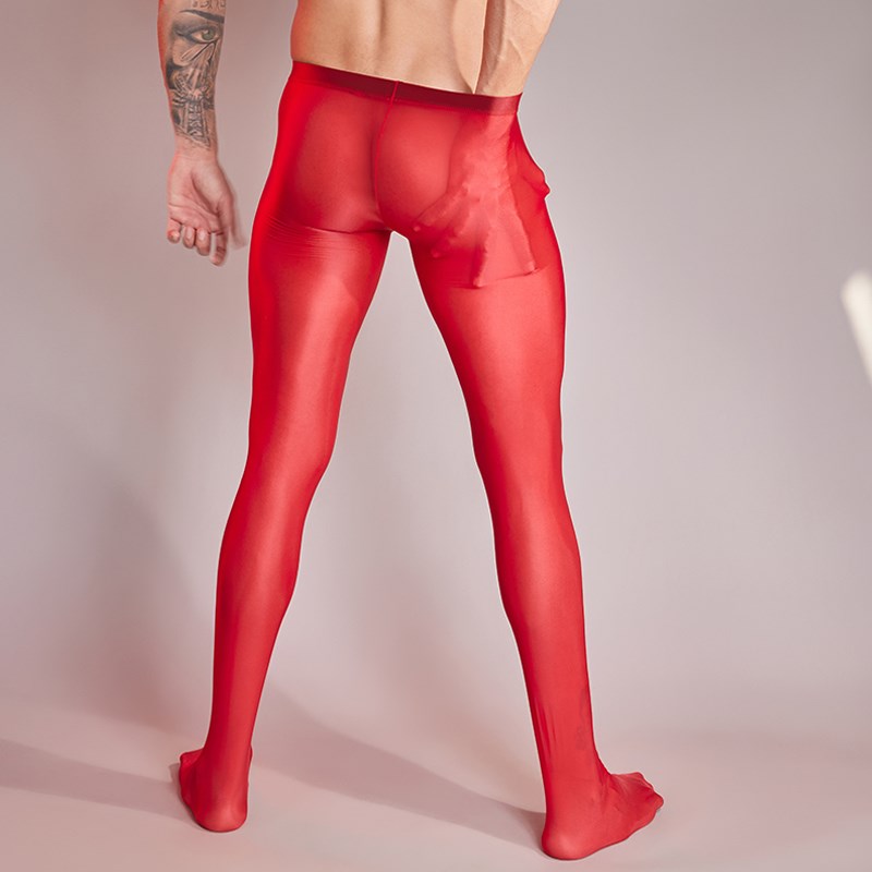 男生紧身油亮丝滑连裤袜塑性美腿袜黑色加档袜子超薄弹力袜打底袜