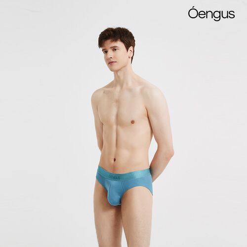 Oengus竹炭纤维蓝色男士三角裤男性感简约竹纤维内裤男抗菌透气