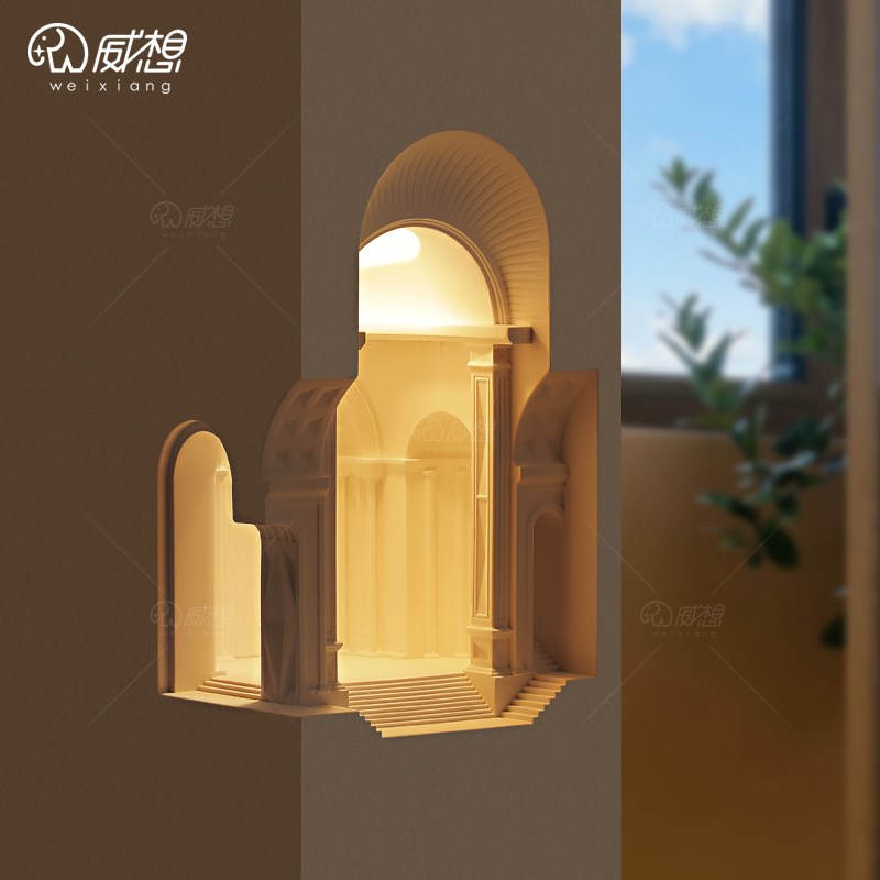 佛罗伦萨石膏灯墙角壁灯楼梯内嵌入式转角感应灯预埋宫殿壁龛灯