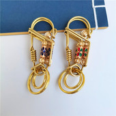 网红纯手工编织黄铜钥匙扣男女简约钥匙链学生圈环个性 包挂件礼品