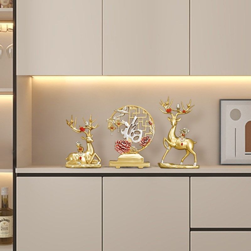 新中式福字鹿摆件创意家居装饰品客厅电视柜乔迁之喜新居结婚礼物,家居饰品,装饰摆件,淘宝优惠券,粉丝福利购,淘宝优惠卷