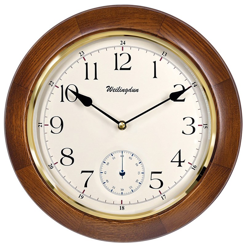 威灵顿挂钟石英挂表木质工业钟家用钟静音墙壁客厅实木酒店钟