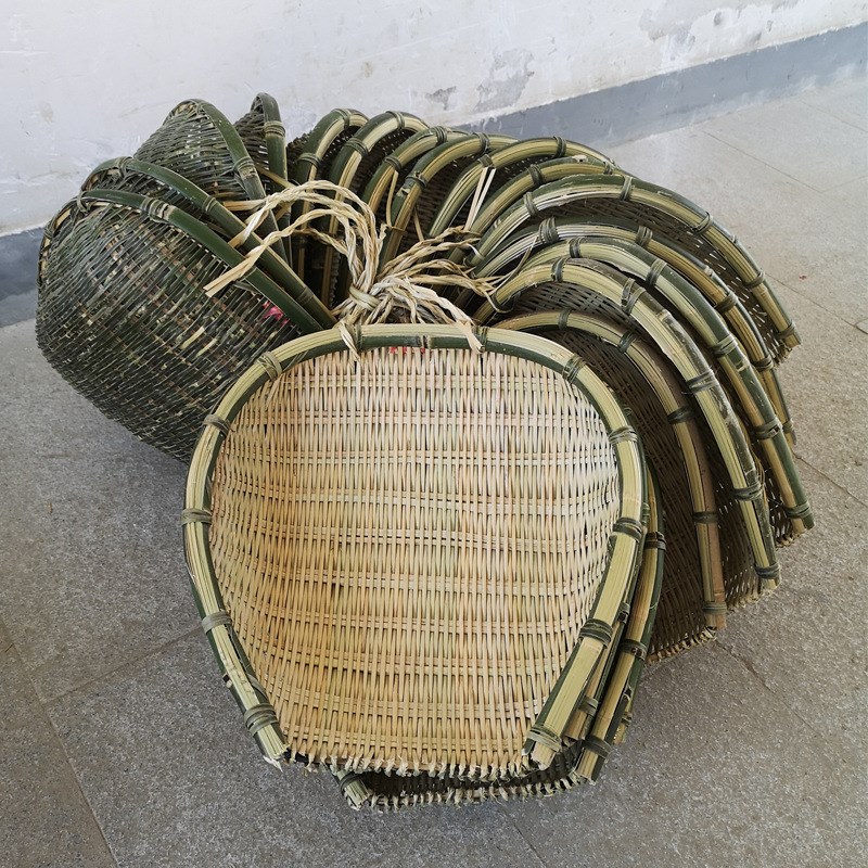 手工竹编筲箕洗菜篮沥水篮竹簸箕筛子火锅店家用竹编制品晾晒收纳