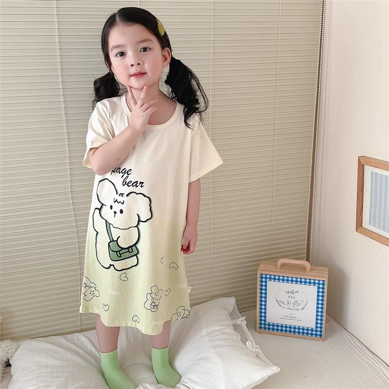 女童睡裙纯棉a类夏季短袖薄款小女孩公主风睡衣裙宝宝儿童家居服,童装/婴儿装/亲子装,家居裙/睡裙,淘宝优惠券,粉丝福利购,淘宝优惠卷