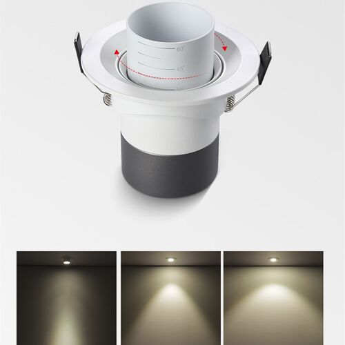 可调焦射灯cob变焦调角度家用背景墙店铺商用筒灯led嵌入式象鼻灯