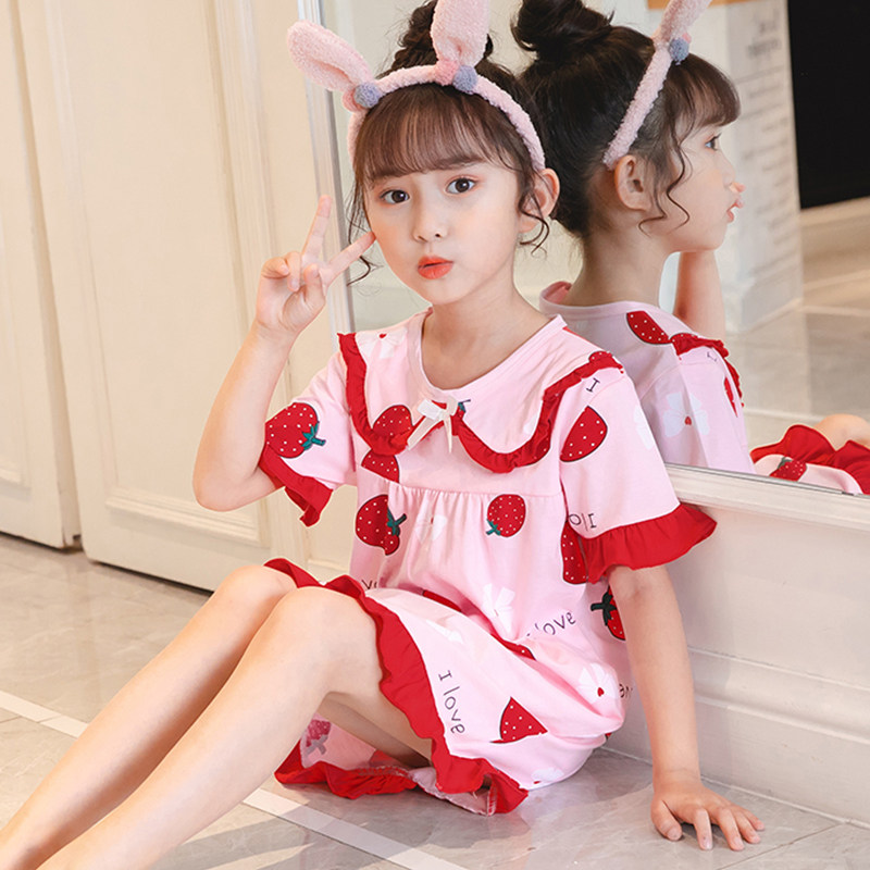 儿童睡裙女童夏季纯棉薄款短袖小女孩睡衣中大童卡通母女公主裙子,童装/婴儿装/亲子装,家居裙/睡裙,淘宝优惠券,粉丝福利购,淘宝优惠卷