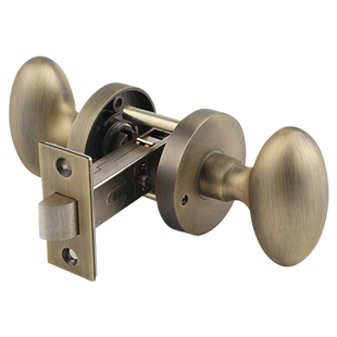 依佰利美式 简约球型锁通用型浴室门锁房门锁黑色套古铜做旧锁 欧式