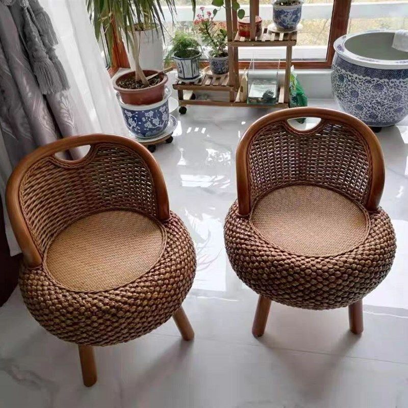 实木藤编椅子休闲阳台小藤椅单人靠背椅家用客厅茶几椅榻榻米椅子,住宅家具,阳台椅,淘宝优惠券,粉丝福利购,淘宝优惠卷