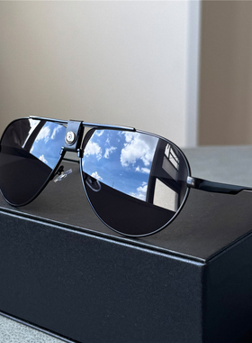 美式女士蛤蟆镜男士墨镜皮革鼻梁黑色太阳镜防晒茶色复古飞行员