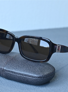 板材时尚男士太阳镜女士高清玳瑁框茶色墨镜复古长方形小框防晒