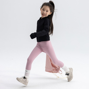 大叹号女童弹力修身打底裤春秋新款儿童时髦百搭瑜伽裤鲨鱼长裤潮