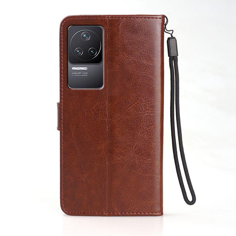 适用 小米22041211AC手机壳6.67英寸红米K50外壳翻盖Redmi K50保护套皮夹K5O插卡hm硅胶新款钢化膜全包钱包款
