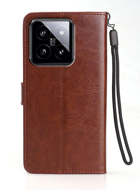 适用小米14手机壳6.36英寸小米23127PN0CC外壳皮夹保护套翻盖小米十四钢化膜硅胶新款防摔磁扣插卡潮女钱包款