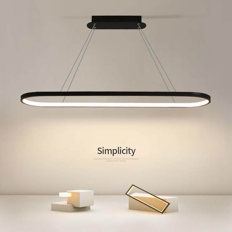 餐厅灯简约现代led北欧灯具创意书房饭厅餐桌吧台办公室长条吊灯
