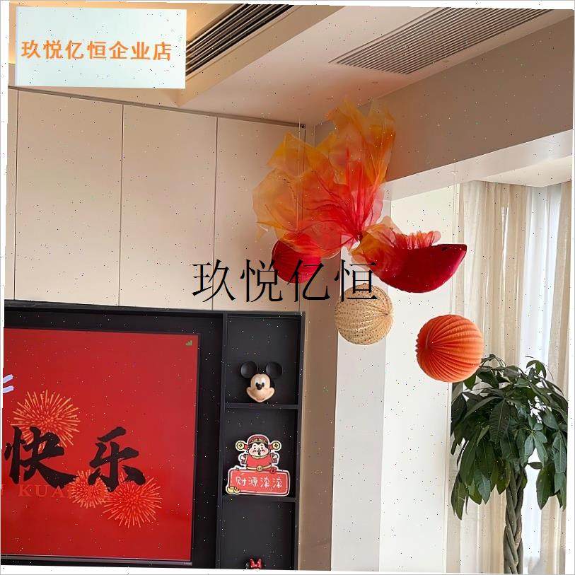 新年锦鲤灯笼挂饰客厅天花板挂件2026马年春节S元旦氛围布置装饰,