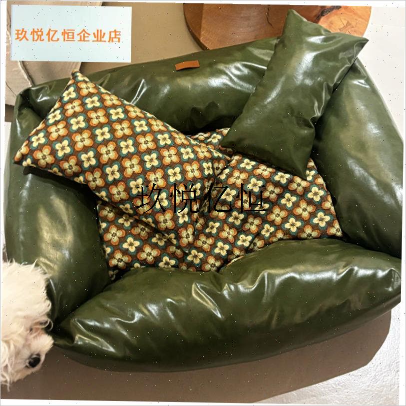 毛茸茸pet防水防刮猫狗通x用覆古宠物窝沙发皮质柔软舒适保暖四,