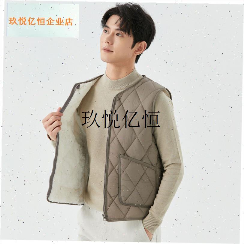 冬季马甲男内胆加绒加厚中老y年爸爸老人穿羽绒棉坎肩背心保暖大,