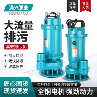 家用小型220V无堵塞排污泵工程废水河道排水潜水泵化粪池污水泵