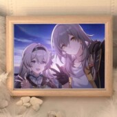 崩坏星流萤开拓者卡通动漫穹铁道动漫周边摆件相框房间宿舍装 饰画