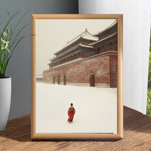 张居正雪中首辅独行画像摆件古风装饰画书房挂画办公桌中式