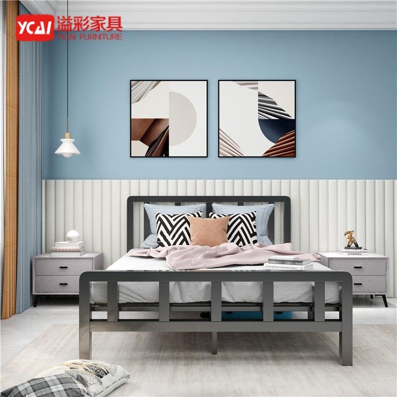简约床铁艺床双人铁床出租屋公寓单人卧室家用双人铁架床