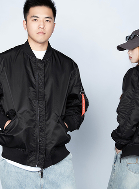 UOD飞行员夹克男士潮流春秋宽松工装MA-1棒球服潮情侣款休闲外套