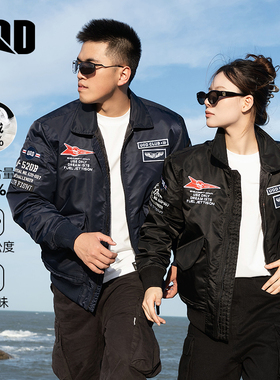 UOD鹅绒羽绒服秋冬季短款飞行员夹克加厚棒球服刺绣男女同款外套