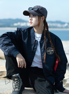 UOD夹克外套男情侣潮流春秋时尚飞行员夹克宽松棒球服2025新款