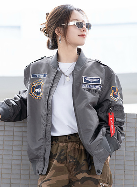 UOD潮牌飞行夹克男复古刺绣棒球服情侣款春秋季宽松百搭休闲外套