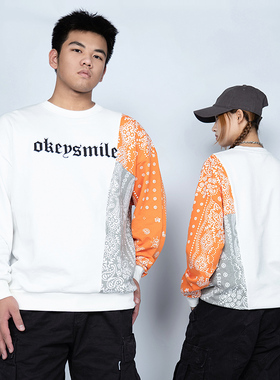 uod 明星同款腰果花卫衣男新款潮宽松大码时尚情侣休闲衣服上衣女