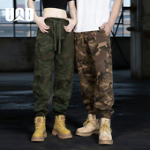 休闲长裤 UOD工装 潮春秋宽松多口袋伞兵裤 机能风束脚裤 裤 男迷彩裤