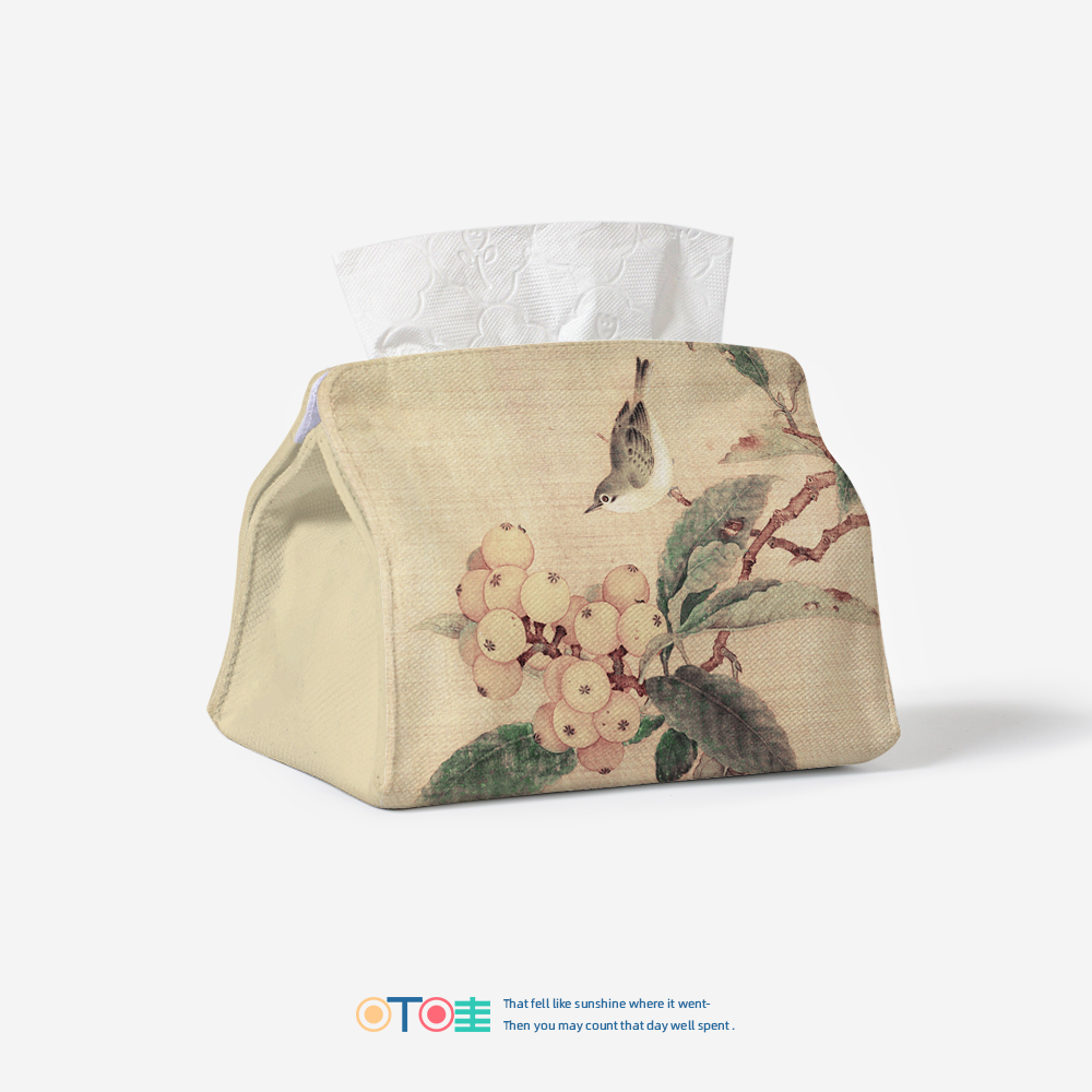 叮哇国画中国风复古纸巾盒