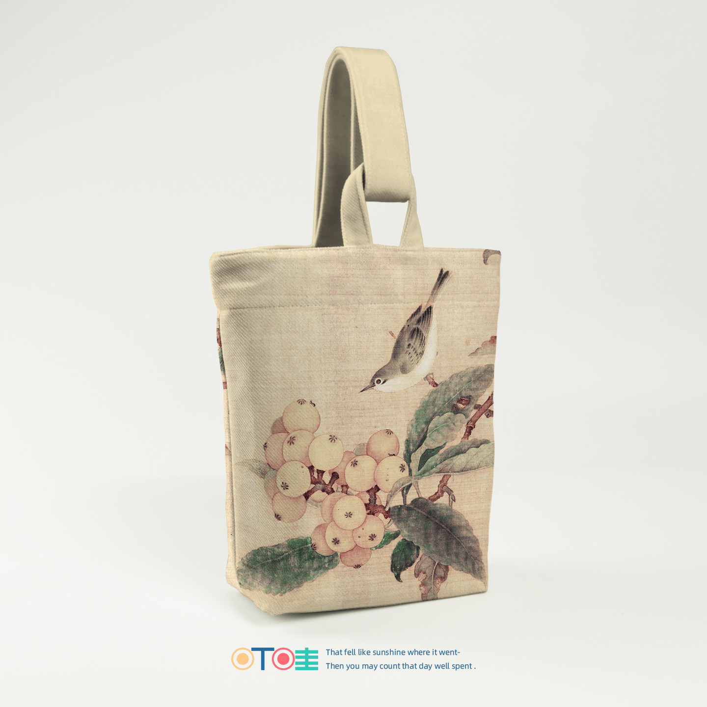 果熟来禽新中式手拎小包散步逛街国风水桶包夏天短途出游手提布袋