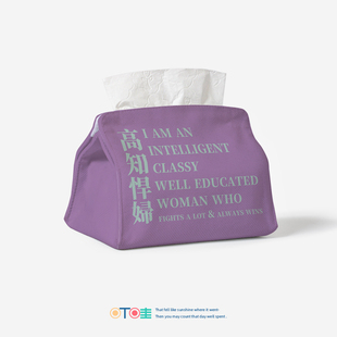 高知悍妇趣味纸巾盒办公桌面抽纸盒高知泼妇女士车内纸抽盒纸巾套