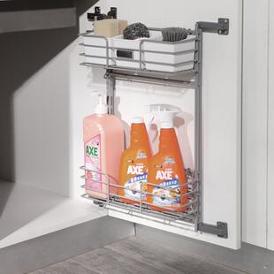 下水槽置物架厨房下水道收纳置物架子橱柜门板侧装拉篮不分左