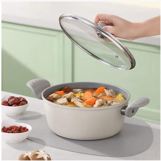 博堡  悦厨麦饭石不粘锅具三件套  BDY-TZ695B