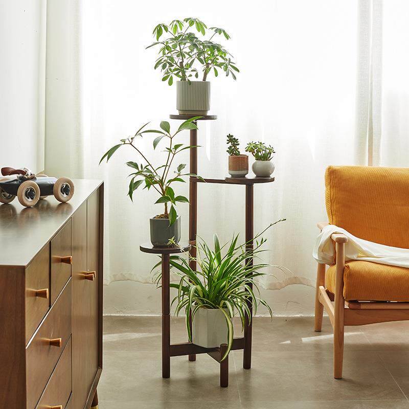 实木花架阳台置物架室内客厅落地式多层绿萝花卉盆景摆件花盆架