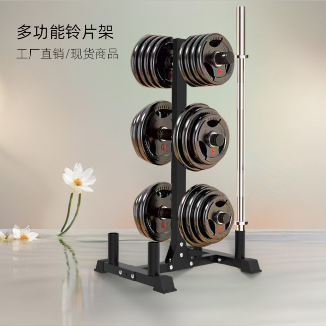 杠铃架铃片架子杠铃片收纳架展示架杠铃架家用健身器材奥杆存放架