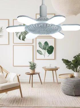 爆款E27螺口吸顶风扇灯6U折叠吊扇灯卧室客厅书房大风力静音