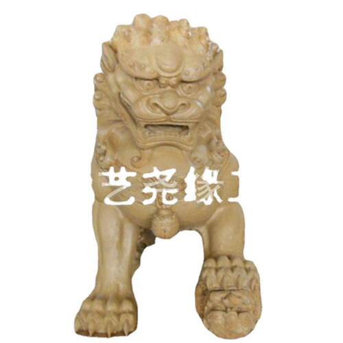 艺染林供应玻璃钢动物狮子雕塑北京门狮户外景观落地装饰摆件