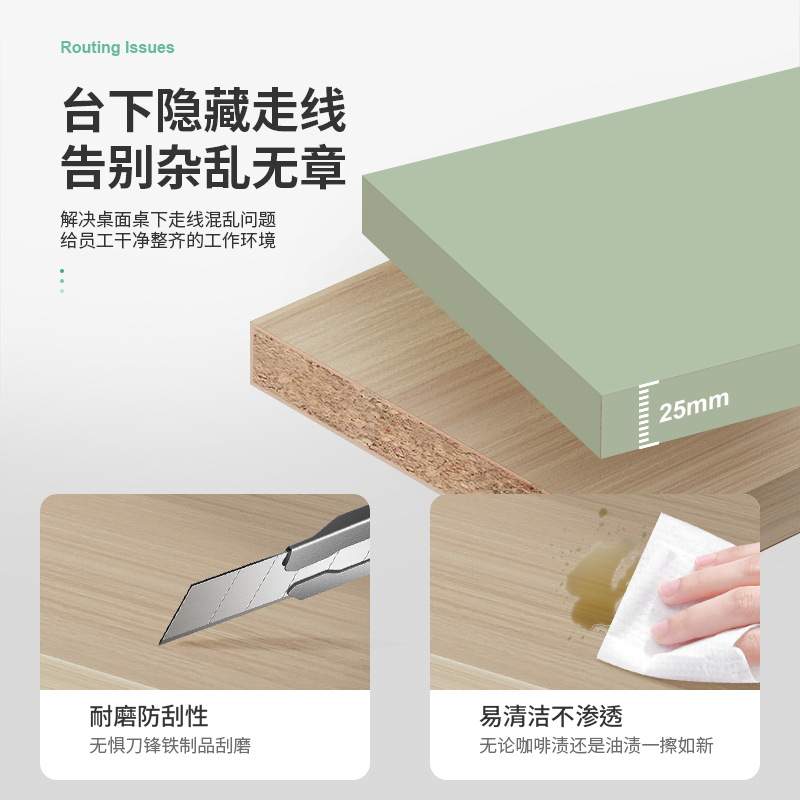职员办公桌椅组合简约现代三人位办公桌子办公室财务室屏风办公桌