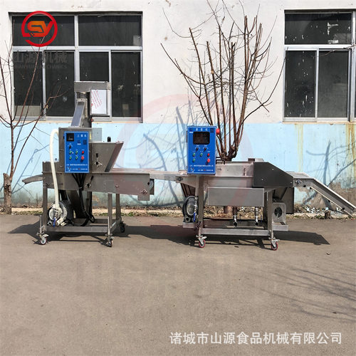 红豆派上糠机全自动不锈钢裹糠机设备榴莲派上浆上糠机厂家