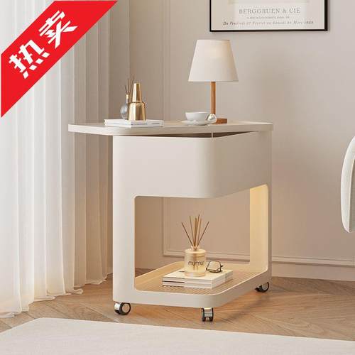 法式沙发边几可移动带轮设计师艺术创意客厅小茶几现代轻奢高级感