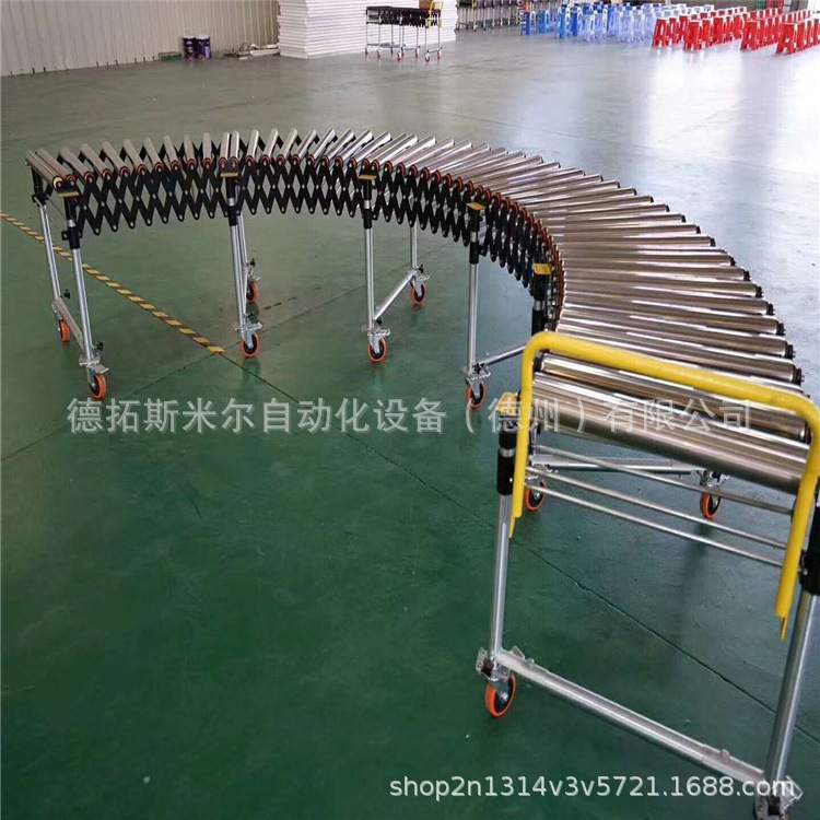 无动力伸缩滚筒输送机手推式滚筒输送线镀锌伸缩式滚筒线