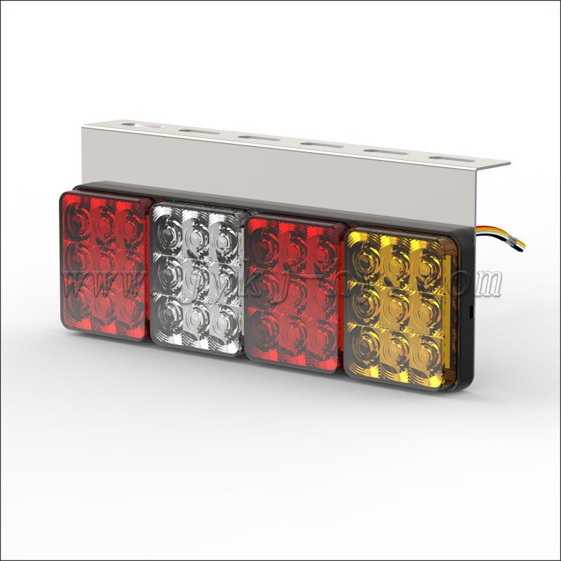 2x 12V/24V 不锈钢 白铁板 LED 汽車卡車拖車尾燈