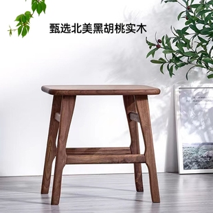 琴凳高级家用客厅凳子 北美黑胡桃纯实木板凳轻奢高档梳妆凳美式